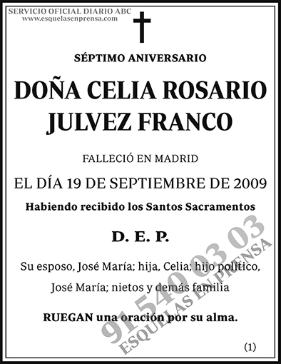 Celia Rosario Julvez Franco